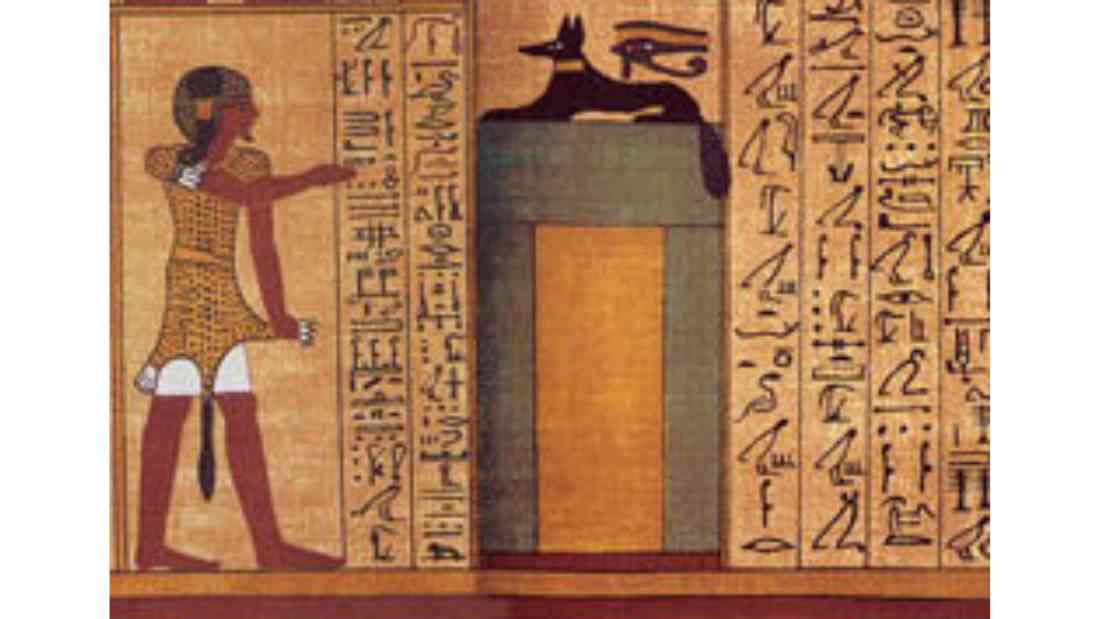 Depiction of the Egyptian god Anubis in the Book of the Dead. Soutekh67, CC BY-SA 3.0, via Wikimedia Commons