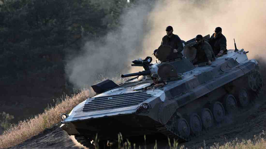 Soldiers in an armoured tank