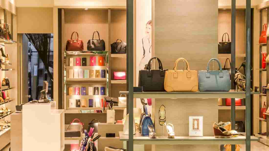 A luxury shoe store