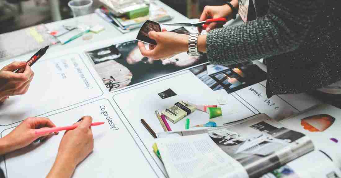 A team working on a marketing campaign